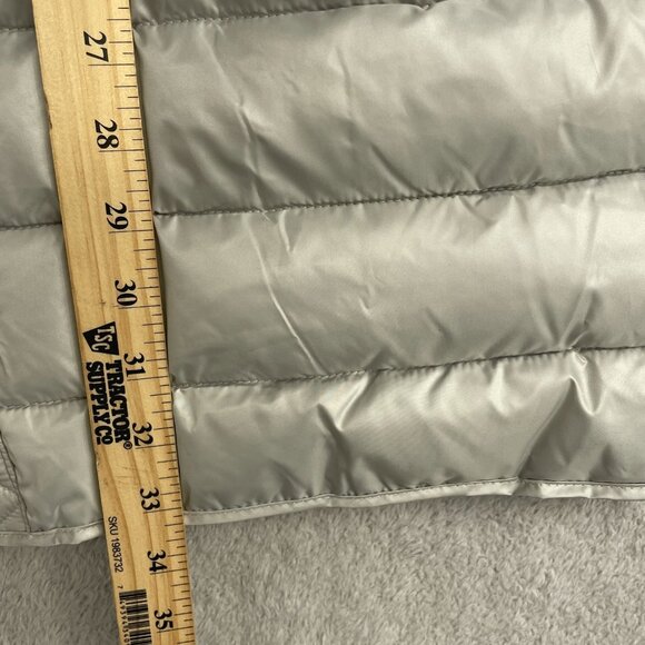 NEW Kenneth Cole Women's L Puffer Jacket With Hood Lightweight Quilted Grey - Picture 5 of 12